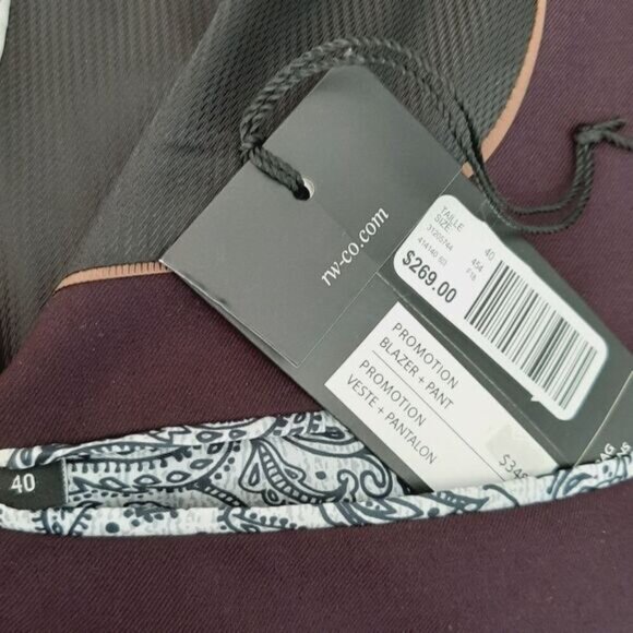 RW&CO nwot - Tailored Fit Blazer Jacket Deep Plum Purple Men's Sz 40 - Picture 13 of 13